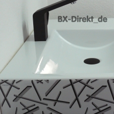 Waschtisch mit Dekormuster in schwarz | grau ein moderner Dekor Waschbecken